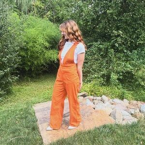 Sincerely Jules Orange 70s inspired jumpsuit